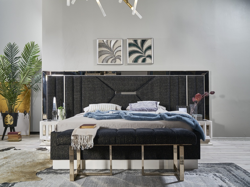 GOLD DIAMOND KING BEDROOM SET 5 PCS