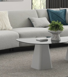 [D025030053] CHELSEA COFFEE  TABLE LAKE WHITE GLASS
