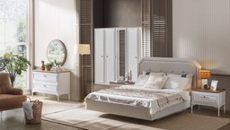 [A00040300023] M COUNTRY KING BEDROOM SET 180 CM WITHOUT WARDROBE