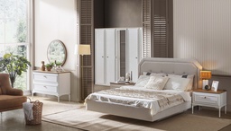 [A00040300024] M COUNTRY QUEEN BEDROOM SET 160 CM WITHOUT WARDROBE