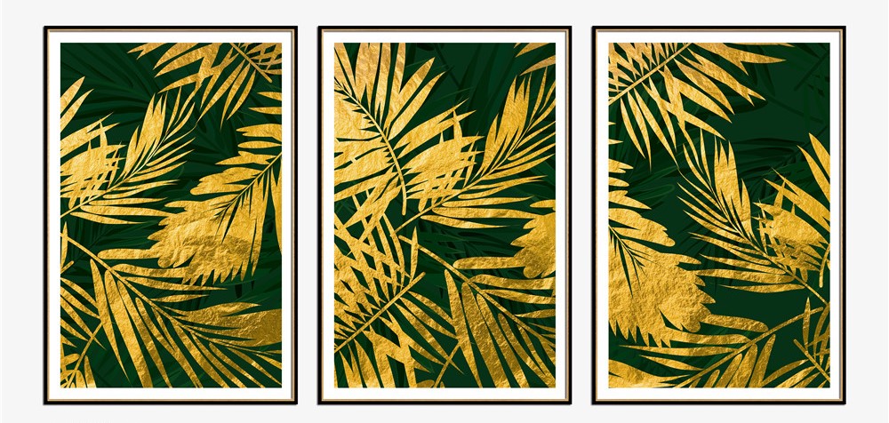 GOLDEN LEAVS 7  WALL ART 