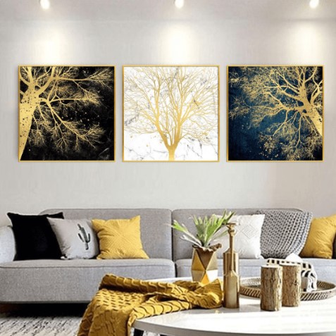 WHITE TREE WALL ART 