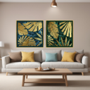 GOLDEN GREEN WALL ART 