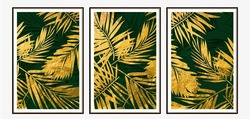 GOLDEN LEAVS 5 WALL ART 