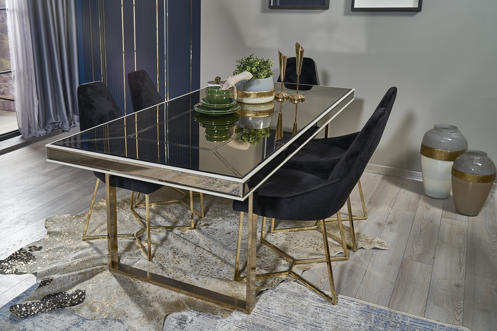 GOLD DIAMOND  DINING TABLE 7 PCS
