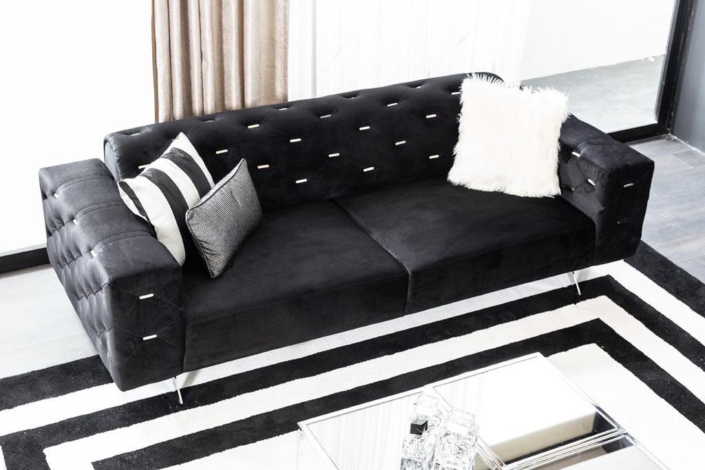 VALENTINO BLACK 8 SEATS SOFA SET