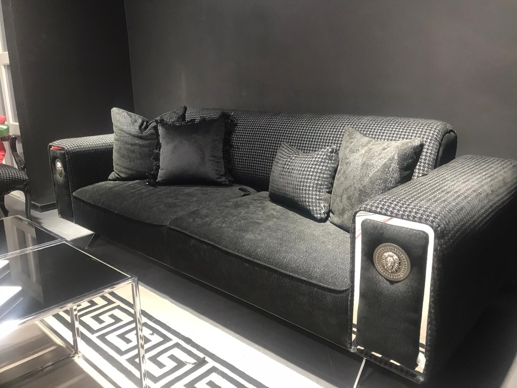 VALENTINO BLACK 8 SEATS SOFA SET