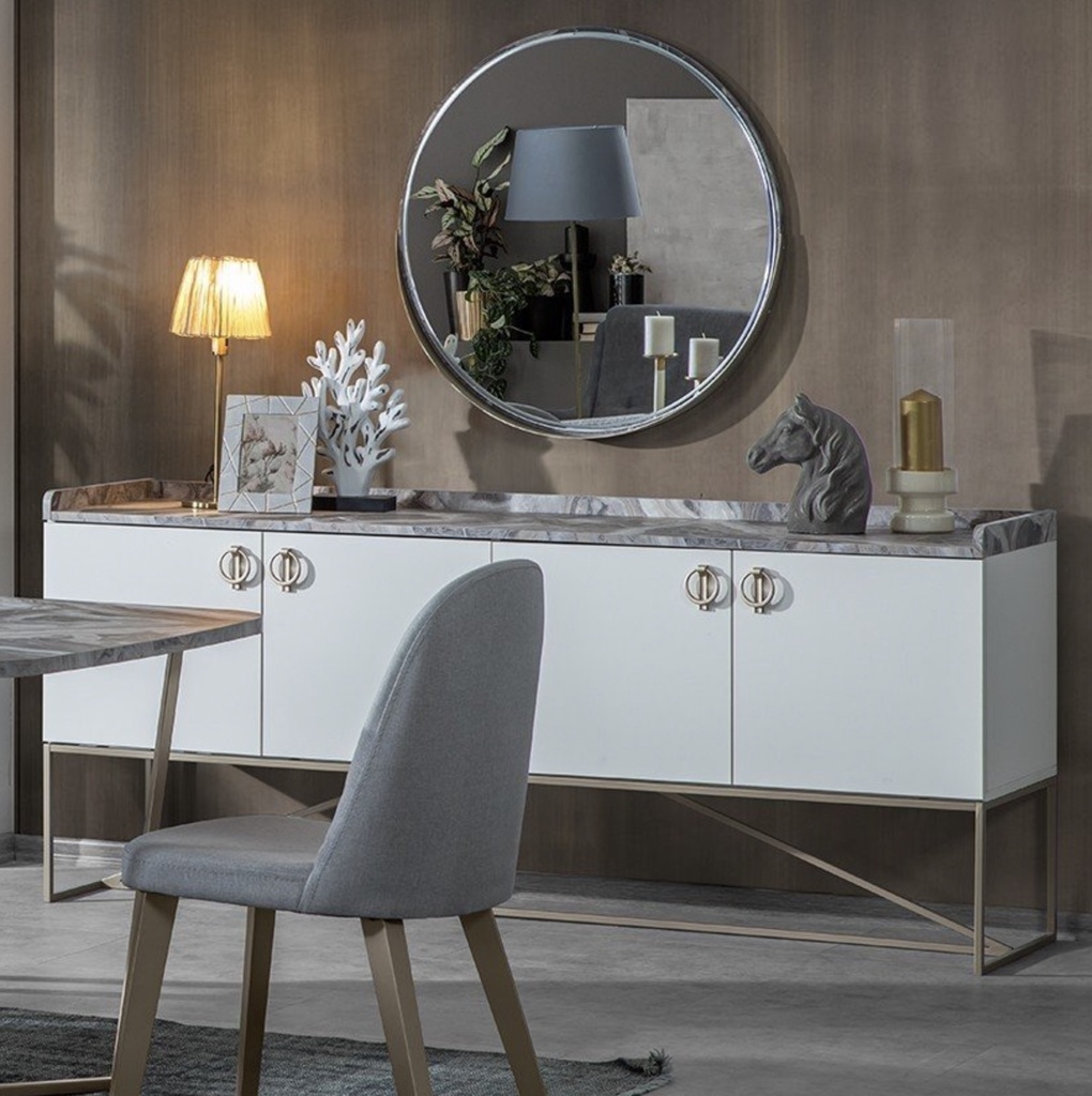 LOFT GOLD CONSOLE WITH MIRROR