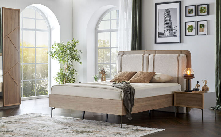 FLOYD QUEEN UPHOLSTRD BEDROOM SET 5 PCS