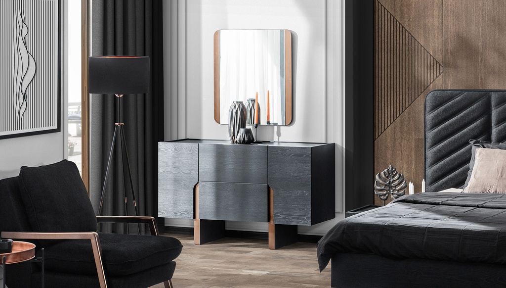 DARK KING BEDROOM 180 CM 5 PCS