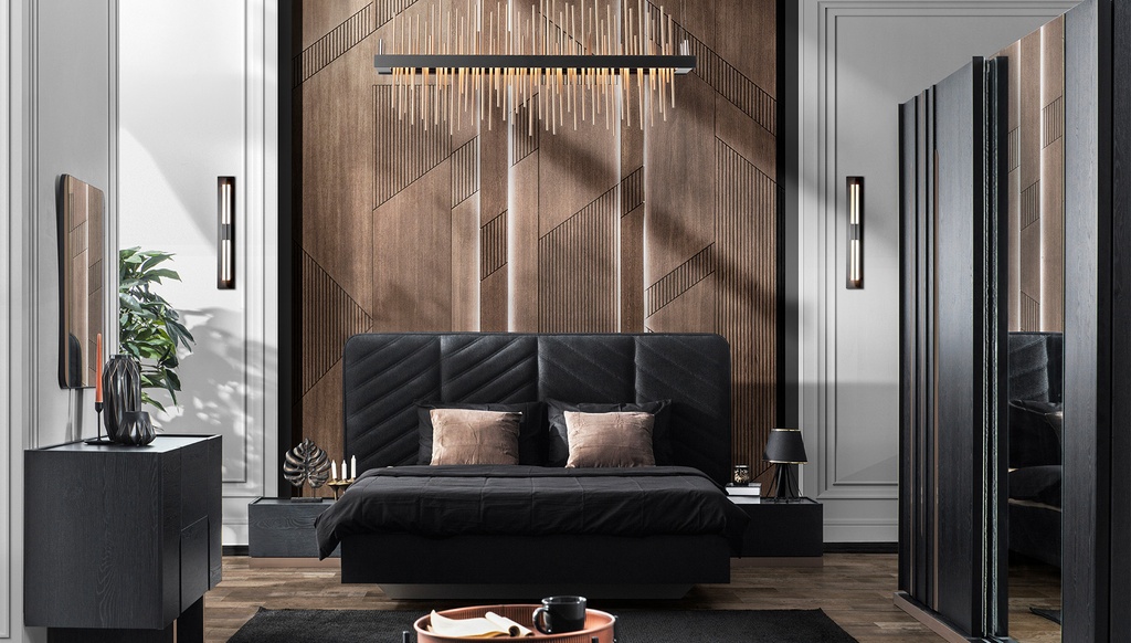 DARK KING BEDROOM 180 CM 5 PCS