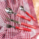 6 PCS RED TABLE FORKS SET