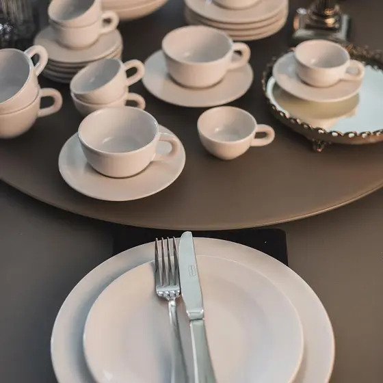 42 PCS MOON WHITE DINNER SET