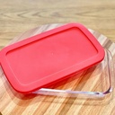 BOROSILICATE RECTANGULAR GLASS ROASTING DISH W| LID 1500 ML