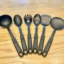 NYLON - 12 NYLON SPOONS FOR SPAGHETTI 30CM PATTERN - BLACK