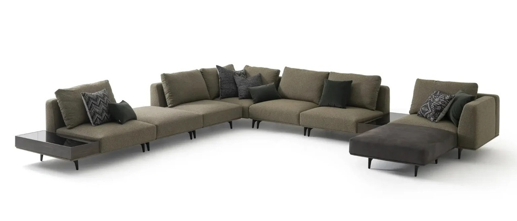 LOFT SOFA CORNER SET WITH POUF 8 PCS