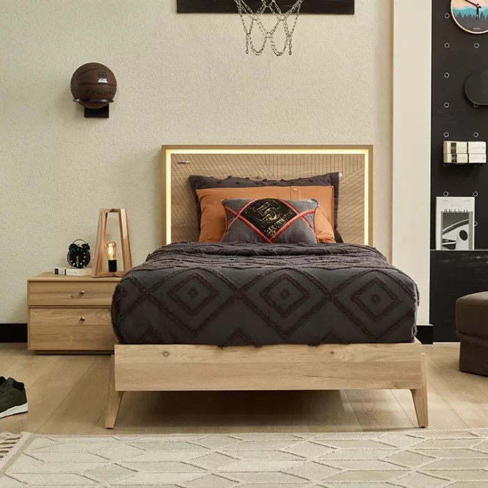 ORIGAMI TWIN BED 120 CM WITH LED