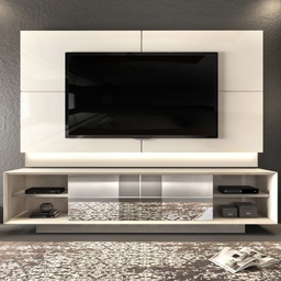 [E0010400340] DOMANI TV STAND AND PANEL WITH MIRROR