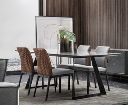 [B00250300045] TORONTO DINING  TABLE WITH 6 SEATS