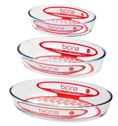 3 PCS BOROSILICATE GLASS ROASTER SET W