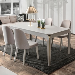 [B0250300159] DELIGHT 6 SEATS DINING TABLE SET