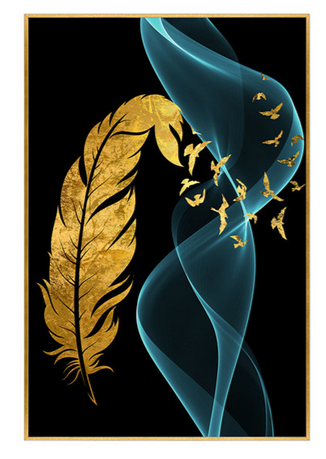 GOLDEN FEATHER 03 WALL ART 