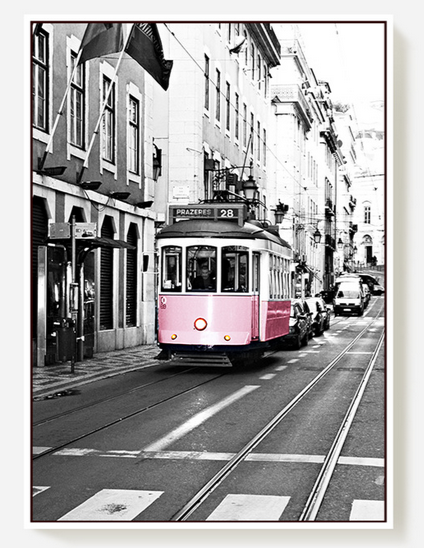 PINK TRAM WALL ART 