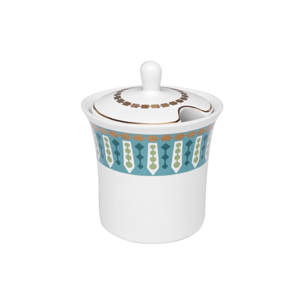 FLAMINGO TIARA SUGAR BOWL WITH LID