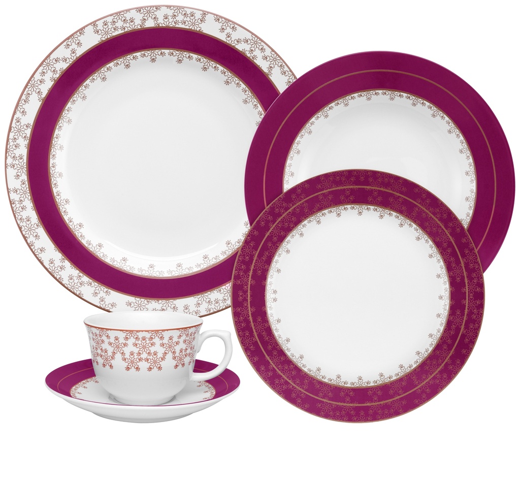 30 PCS FLAMINGO DAMA DE HONRA DINNER SET
