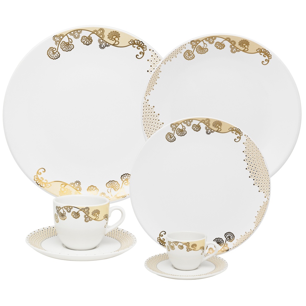 42 PCS COUP GOLDEN DINNER SET