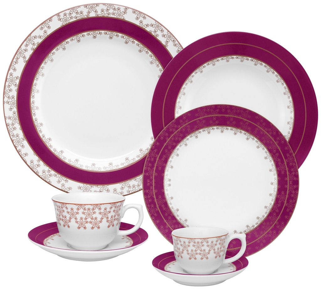 42 PCS FLAMINGO DAMA DE HONRA DINNER SET