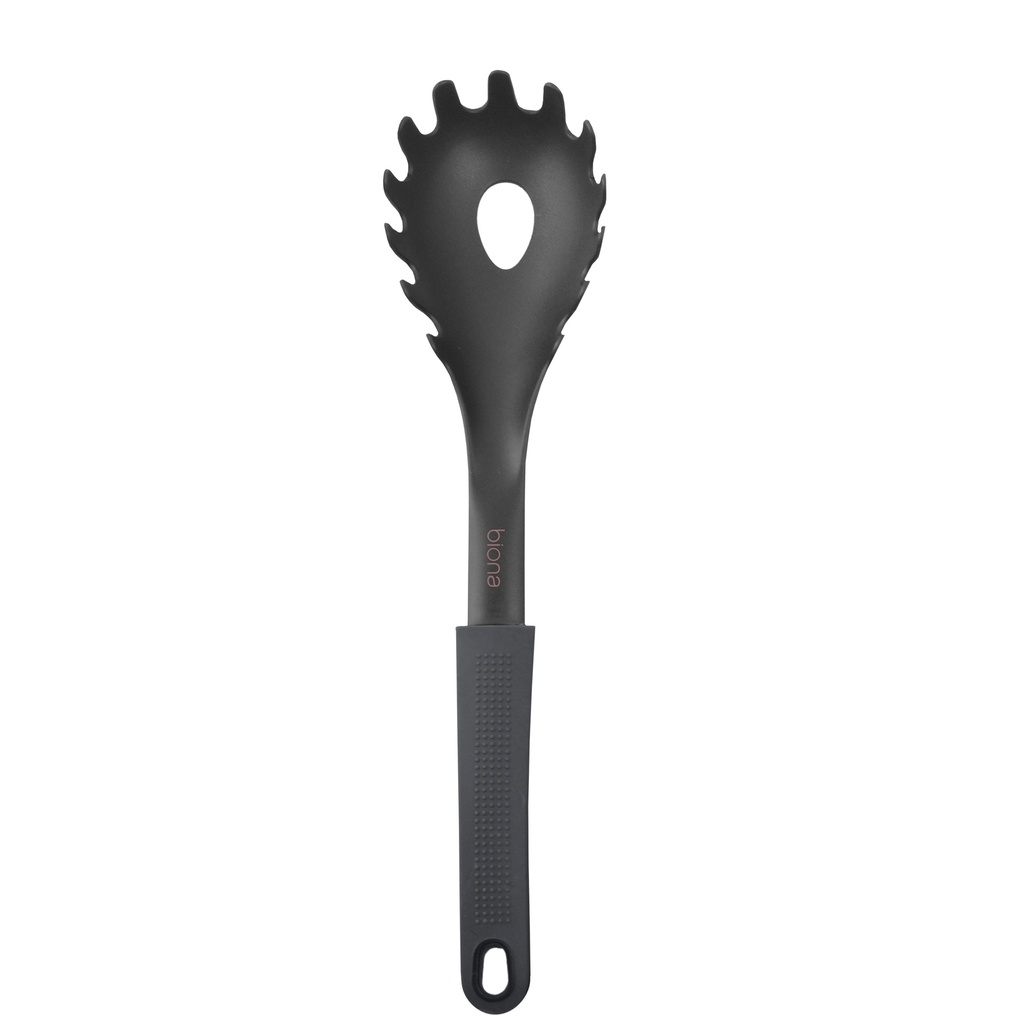 NYLON - 12 NYLON SPOONS FOR SPAGHETTI 30CM PATTERN - BLACK