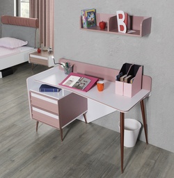 [F0050300092] ROSE STUDY DESK WITH WALL UNİTE