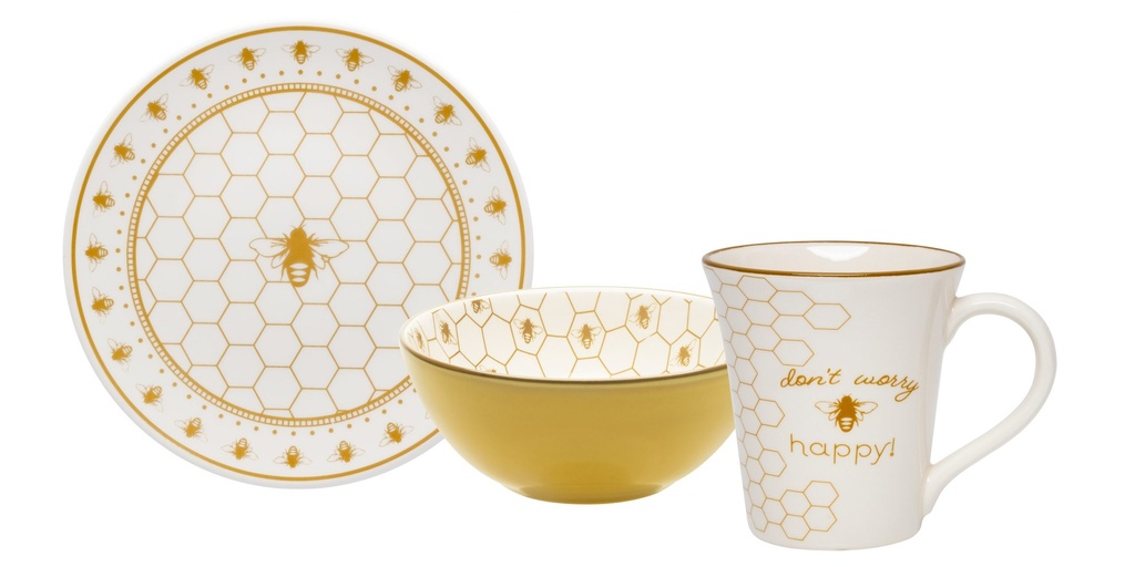 [Z0740400193] BEE HAPPY DESSERT SET 3PCS