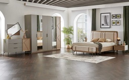 [A000103K000108] FLOYD QUEEN UPHOLSTRD BEDROOM SET 5 PCS