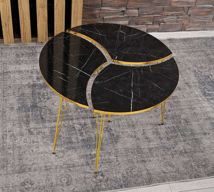 [D0250300152] LAURA COFFEE TABLE SETS 3 PCS