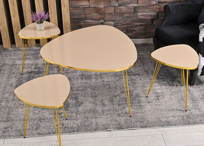 [D0250300160] BRITTANY NESTING TABLE 4 PCS