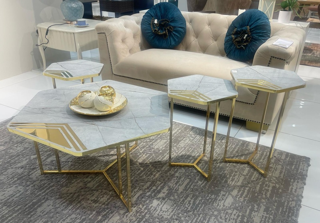[D0250300178] ARBELA COFFEE TABLE SETS 4 PCS
