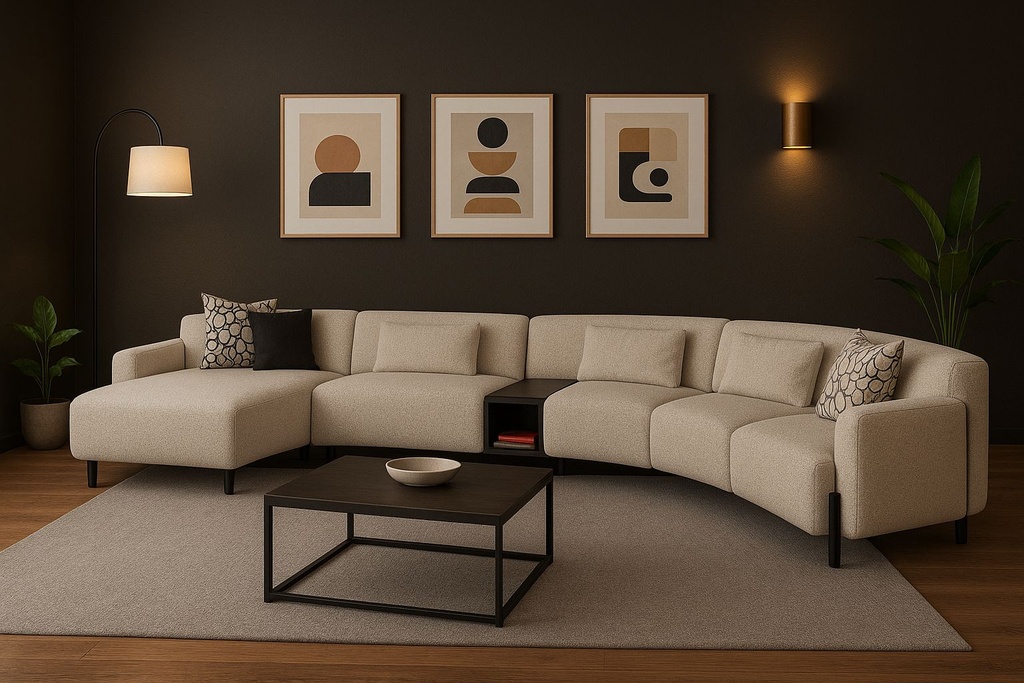 [C0550300096] ETRO CORNER SOFA WITH CHARGE TABLE