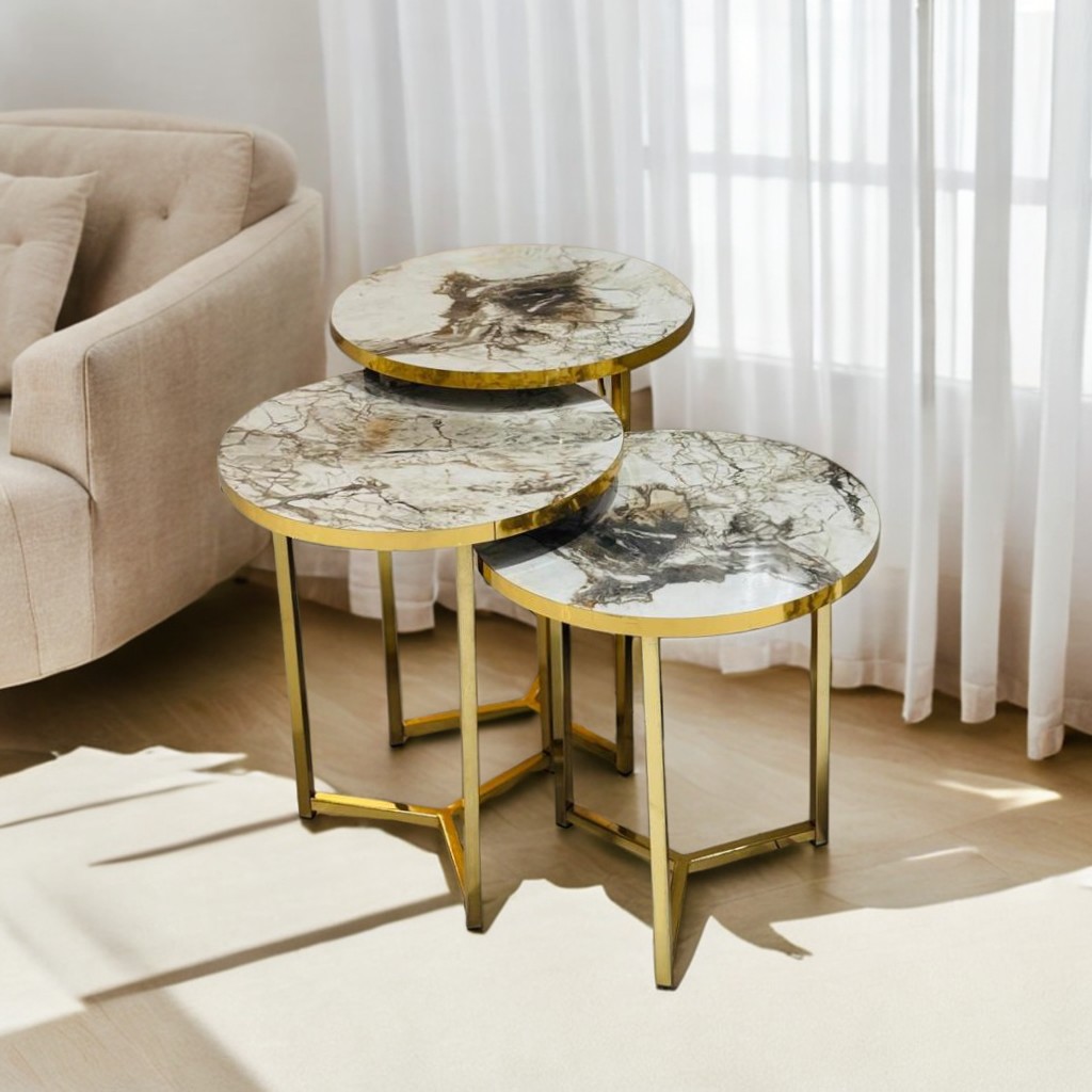 [D025030111] SUNTA SQUARE 3 NESTING TABLE