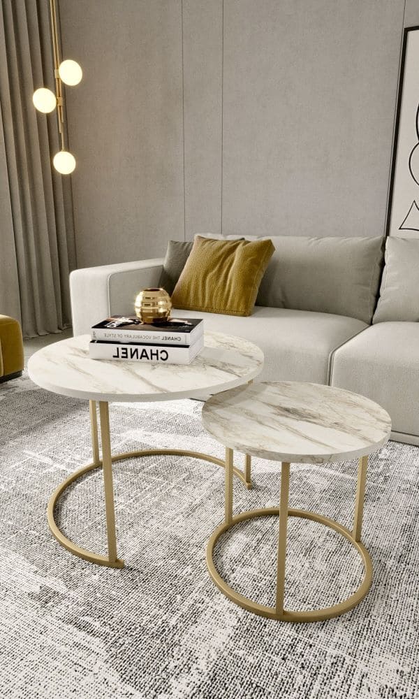 [D025030125] RENZO MIDDLE TABLE 2 PCS 