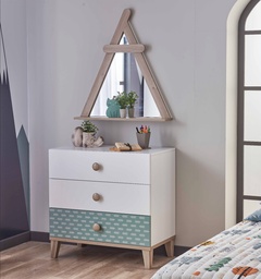 [A0850300044] YUCHI  CHEST OF DRAWERS With MIRROR