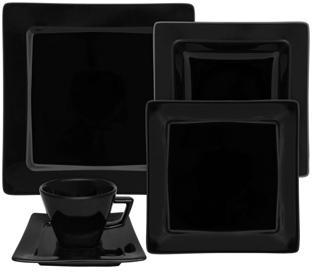 [Z0740400013] 30 PCS NARA BLACK DINNER SET