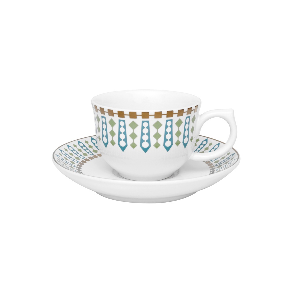 [Z0780400016] FLAMINGO TIARA COFFEE CUP WITH SAUCER