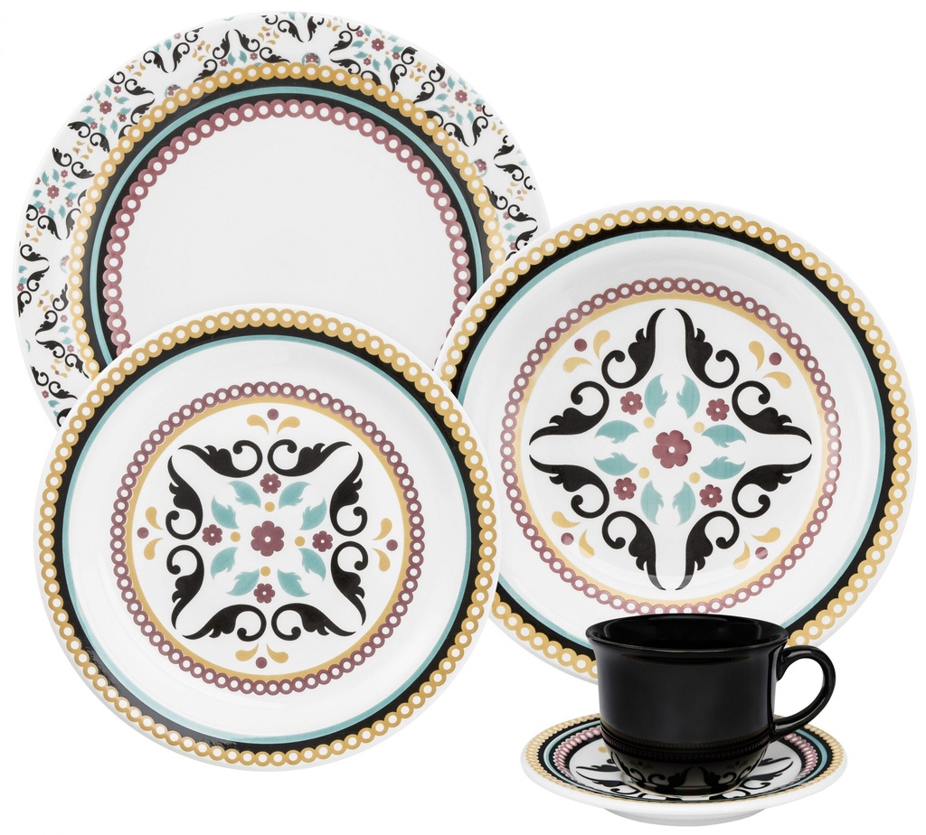 [Z0740400183] 30 PCS FLOREAL LUIZA DINNER/TEA