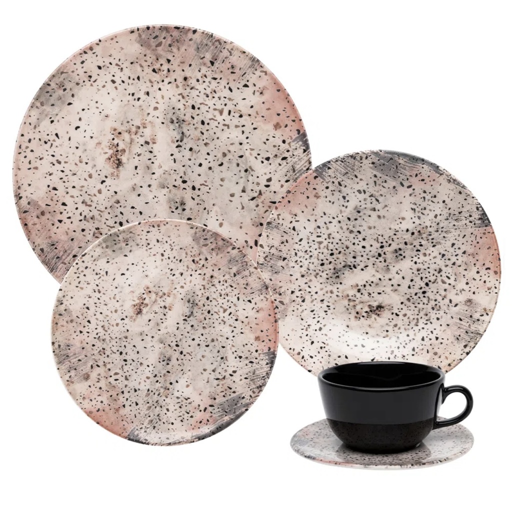[Z0740400152] 20 PCS UNNI TERRAZZO DINNER|TEA SET