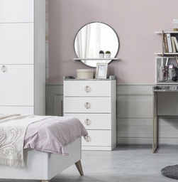 [F0150300025] LOFT  GOLD 4 CHEST OF DRAWERS WITH MIRROR